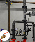 Heavy Duty Brass Ball Shut Off Valve For Water Heater Inlet Pipe Blocks Backflow With Smooth Turning Hose Barb Fit and Rock Solid Construction in plumbing setup