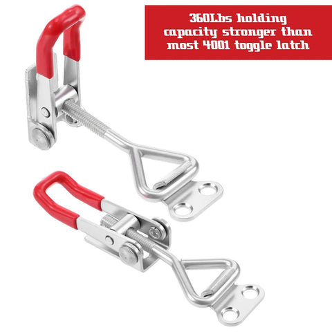36 Pack Toggle Latch Clamps With Adjustable 330 Lbs Holding Power, Heavy Duty Metal Door Latches, Red Finish