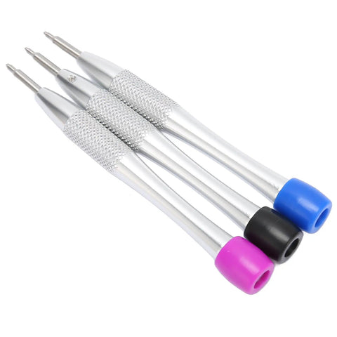 Color Coded Triangular Bit Set For 3235 Watch Movements with Precision Stainless Steel Bits, colored ends, ergonomic handles