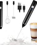 Handheld Milk Frother USB Rechargeable Electric Foam Wand For Coffee Nerds, 3 Speeds Mini Milk Foamer With 2 Whisks and Latte