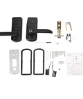 Kick Back And Relax With This Heavy Duty Smart Door Lock Boasting Instant Fingerprint Scan Plus Straightforward Password Entry And Smooth Phone App Hookup So You Can Easily Ditch Those Old House Keys At Your Front Door - black lock hardware components.