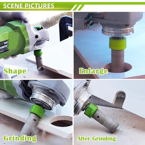 Diamond Core Drill Bits Set For Porcelain Ceramic Tile Granite Marble Pro Grade 20mm 25mm 35mm 50mm All In One six-piece in use