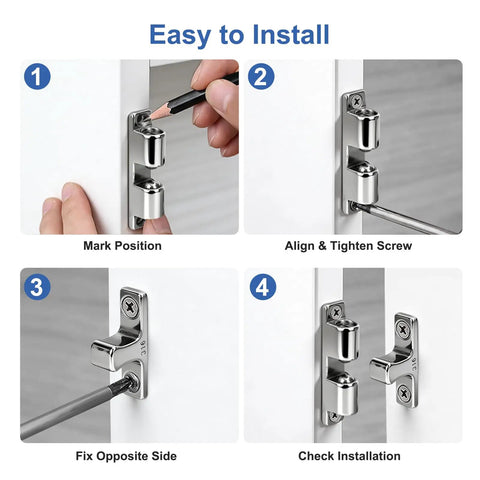 Easy to install steps for Built Like A Tank Marine Double Roller Catch Latch 316 Stainless Steel Spring Loaded Cabinet Door Lock.
