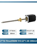 Badass Hybrid Micro Leadscrew Stepper Motor delivers kickass 45n torque, with 57x76mm size and 300mm lead for precision automation.