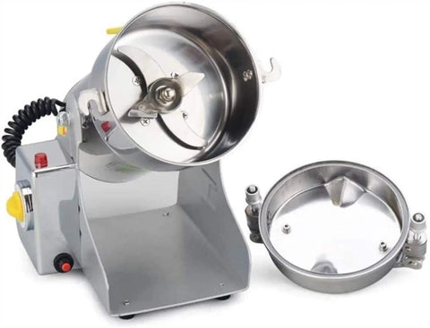 High Speed Electric Grain Grinder For Herbs And Spices Swing Type Commercial Grain Mill with open stainless steel milling bowl