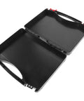 Small Hard Shell Plastic Toolbox Featuring Heavy Duty Multi Compartment Tool Organization And Secure Travel Storage With Hella Tough Durable Construction And Sweet Portable Gear Layouts, opened view showing deep black trays.