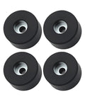 4 Piece Badass Heavy Duty Antivibration Rubber Feet Mounts Replacement For Compressors And Generators Shock Absorber Pads With One Quarter Inch Hole 192310GS Compatible Machine Design, black rubber pads with metal insert.