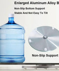 Heavy Duty 43 Inch Lazy Susan Turntable Crafted From Ultra Thick Tempered Glass With Rock Solid Aluminum Base Silent Smooth Glide Rotation Built For Round Dining Tables Kitchen Serving Tray, showing enlarged aluminum alloy base.