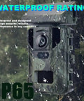 Beast Mode Mini Solar Trail Camera Cranking Out Crisp 50MP 4K Wildlife Footage in waterproof IP65 design with droplets.