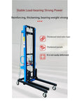 Heavy Duty Steel Mobile Material Lift With Folding Platform And Swivel Casters, Rock Solid Construction Hoist For Bricks And Duct Panels, Portable Elevator Built Like A Tank To Crush Heavy Loads Without Breaking A Sweat showing strong load-bearing features and thickened components.