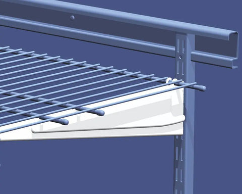Locking Shelf Bracket For 16 Inch Deep Wire Shelving That Fits ShelfTrack And Adjustable Closet Systems White 1 Pack Easy Install