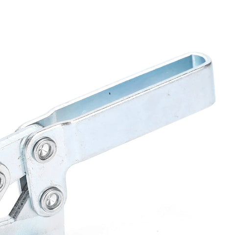 Toggle Hold Down Clamp With Quick Lock GH 201C Fixture For Welding And Woodworking Bench Jig Setup Beefy 182kg Holding Force Rust Resistant Heavy Duty Clamp Tool Set Of 2, close-up