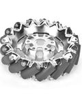 6 Inch Mecanum Wheel For Robots With 16 TPU Rubber Rollers, Heavy Duty Metal Construction, 45 Degree Omnidirectional Drive