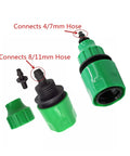 Easy Fit Garden Hose Quick Connect Kit 1/4 Inch And 3/8 Inch Hose Connectors 100 Pieces End Fittings For Irrigation Watering No Fuss Fast Install Durable Quick Coupling For Easy Setup And Water Saving, 4/7mm and 8/11mm hose connectors shown