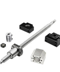 Premium RM1605 SFU1605 Ballscrew Kit For Router Custom Length 250 To 1550mm With C7 Precision Ground Ends Plus BK And BF12 Housing Supports And Coupler Assembly Ready To Install. ballscrew set with coupler, nut, and bearing blocks