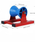 Rock Solid PE Pipe Roller Support Wheel 20 To 315 mm Heavy Duty Pipeline Sliding Tool For Gas Pipe Welding And Alignment With V Taper Design And Hex Screw Mount Built Badass Tough To Ride Smooth, blue polyethylene roller on red steel base.