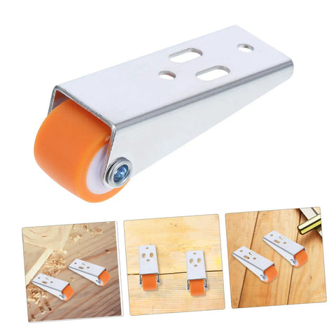 Heavy Duty Wooden Door Sliding Pulley Wheels Glide Like Butter Smooth Tracking Barn Door Hardware showing a single roller with orange wheel.