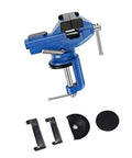 Compact Table Vise For Small Wood And Metal Projects 50mm Clamp Width Handy Clamp Tool For Hobbyists Quick Secure Holding No Fuss Craft And Workshop Helper For DIY Woodworking, blue with accessories