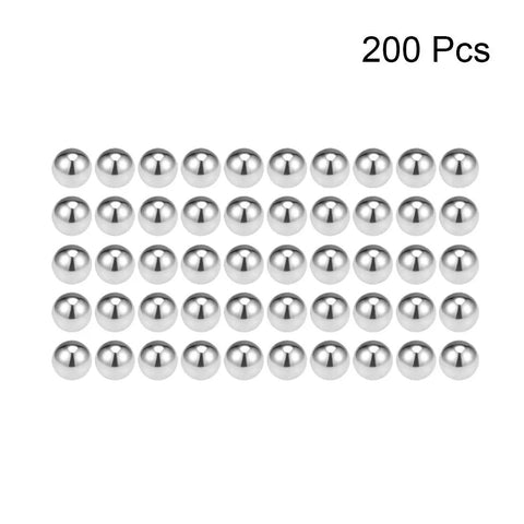 Hardcore 4.5mm 304 Stainless Steel Bearing Balls Precision Grade G100 Corrosion Resistant Smooth Round Metal Beads For Automotive Repair And Custom Builds 200 Pack displayed in rows.