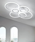 30.5 Inch Acrylic LED Ring Ceiling Light Fixture Dimmable Flush Mount Chandelier For Bedroom Kitchen Living Room Modern Circle Design Easy Clean Durable Acrylic Shade