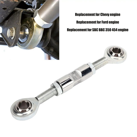 Heavy Duty Alternator Tensioner Rod Adjustable For Small Block Chevy 350 454 Engines, stainless steel, detailed view.
