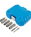 Five Piece Deep Socket Set For Damaged Nuts And Stripped Bolts With Reverse Thread Grip in blue case, CrMo steel