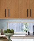 Kitchen cabinets with 2 Pack Barn Door Handles For Sliding Doors In Black With Plate Zinc Alloy Rust Resistant Pull Handles Hole Center 8.8 Inches
