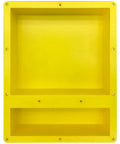 Yellow Recessed Shower Niche With Double Shelves For Shampoo And Toiletries, 16 X 20 X 4 Inch ABS Plastic Organizer