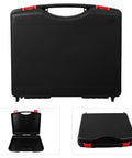 Rugged Portable PP Plastic Toolbox With Heavy Duty Handle And Quick Release Latches Packs Major Tool Storage, black case, compact design.