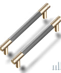 12 Pack 5 Inch Center To Center Drawer Pulls With 6 Inch Overall Length Round Aluminum Cabinet Handles In Gold Nickel Oxidation Finish And Diamond Pattern Includes 56 Screws