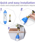 Installation guide for Heavy Duty Inline RV Water Filter With Hose Protector Quick Twist Fit demonstrating easy setup.