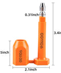 Rock Solid Shipping Container Bolt Seals 100 Pack Orange Steel Core Locks With Dead Simple Progressive Numbering for secure cargo locking