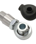 Beefed Up 3/4 Inch Chromoly Heim Joint Rod End Kit Featuring Precision Alignment Washers Plus Heat Forged Alloy Construction For Heavy Duty Panhard Upgrades showing chromoly rod end with rubber boot.