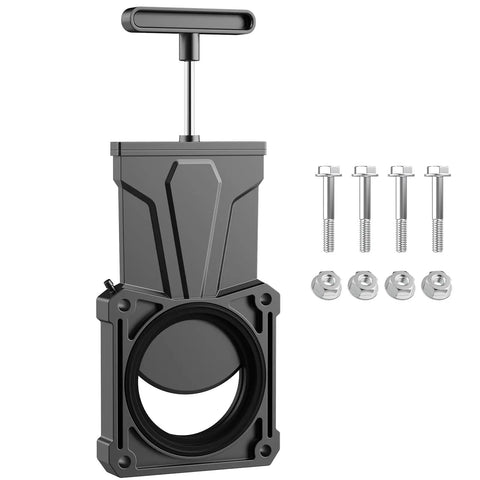 RV Waste Gate Valve With Flow Control Handle For 3 Inch Sewer Pipe Leak Proof Gasket DIY Replacement, bolts included