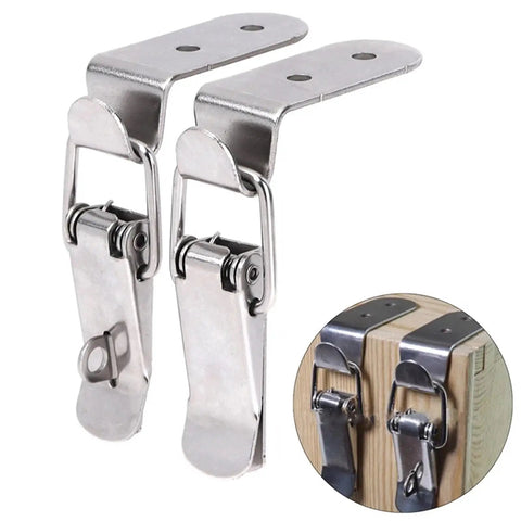 Image of Versatile 10 Piece Toggle Clamp Set With Spring Loaded Duckbill Latch Catch Buckle Hook Lock for Quick 90 Degree Engagement