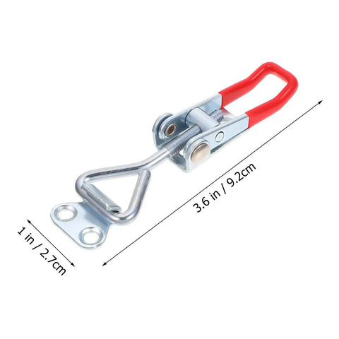 8 Pack Adjustable Toggle Clamps Draw Latches Heavy Duty Quick Release Iron Door Latches with red handle, 3.6 in size