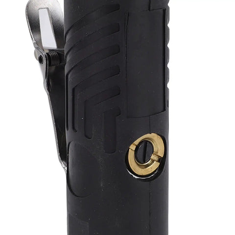 Detail view of the textured non-slip grip on the 90 Degree Right Angle Pneumatic Air Die Grinder with brass fitting.