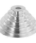 No Nonsense Heavy Duty A Type Aluminum Five Step V Belt Pulley Wheel showing five stepped layers and 18mm bore shaft compatibility.