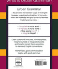 Back cover of Urban Grammar Quick Fixes By Ashan R Hampton showing grammar tips and pricing details.
