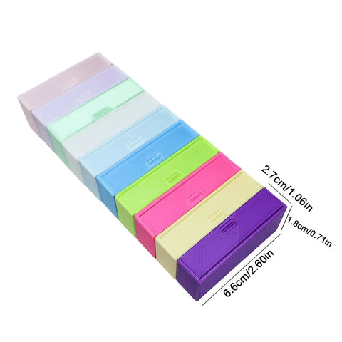 Side view of ten mix color containers for Extra Deep Anti Spill Diamond Painting Tray With Built In Storage Compartment