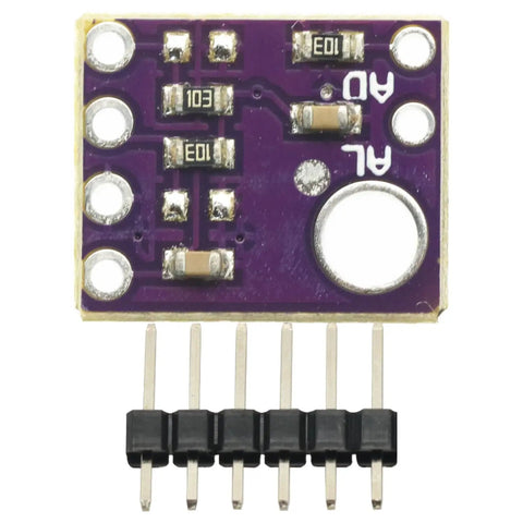 Top view of Temperature And Humidity Sensor Module with I2C Breakout for Arduino, SHT31-D Sensor showing pins and circuit layout
