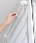 Installing Top Tier Shutter Repair Pins Kit Featuring Heavy Duty Push Pin Clips for window louver repairs.