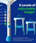 Compact Shower Stool With 360 Degree Rotating Padded Seat Non Slip Bath Bench Adjustable Height Illustration
