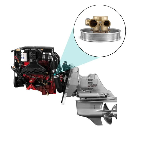 Direct Fit Raw Sea Water Pump With Upgraded Genuine Nsk Bearings And Solid Stainless Impeller For Volvo Penta Marine Diesels with engine assembly