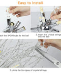 Installation of Modern Crystal Chandeliers Dandelion Firework Sputnik Pendant Lighting Eight Light Fixtures with G9 Bulbs Dimmable
