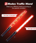 10 Pack 21 Inch LED Traffic Wands With Dual Flashing Modes High Visibility Safety Baton With Side Clip For Airport Parking Lot And Car Directing