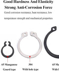 Image of Top Shelf External Retaining Rings Solid Build 304 Stainless Steel Snap Clips for Motor Shafts and Bearings, 4 types.