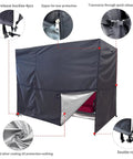 Triple Seater Hammock Swing Cover For Outdoor Use Waterproof And UV Resistant All Weather Shield 81x49x67 Inches 210D Oxford Fabric shown with features like quick-release buckles and tear protection zipper