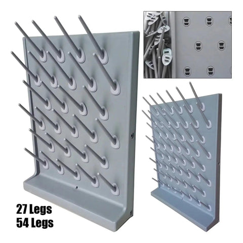 Super Cool Chemical Lab Draining Rack With 27 Pegs Crafted From Durrrr Food Grade Polypropylene In Sleek Grey for drying test tubes.