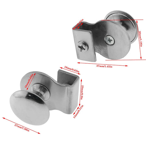 Stainless Steel Glass Door Pull Handles Set Of 2 For 5 To 8mm Glass Thickness 28mm Round Knobs Rust Resistant Scratch Resistant Ideal For Bathroom